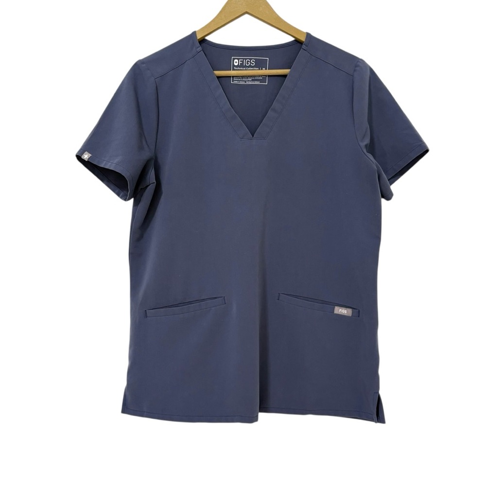 FIGS Blue Purple Women’s Medium Short Sleeve Scrub‎ Top Nurse Doctor